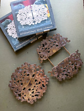 Set of 2 International Silver Company Silver Plate Pierced Expandable Trivet picture