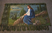 Jesus Christ Oil Painting Canvas Signed Rose Mullen Dated 1934 Religious Art picture