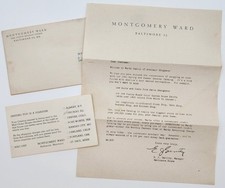 Vtg 1961 Montgomery Ward Baltimore Office Welcome Letter & Postcard & Envelope picture