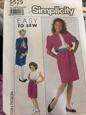Vintage 1989 Girls Dress Sewing Pattern 9529 Size 7-14 Uncut picture
