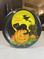 Vintage NOS / NIP ~ C A Reed ~ Halloween Paper Plates~9 Inch 10 Count~Black Cat picture