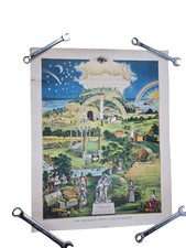 Antique 1914 Mystic Light Of Masonry J. Adams Lithograph Freemason Degree Master picture