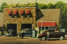 Vintage Fairyland Service Rock City Lookout Mountain Classic Car Gas Postcard picture