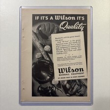 1945 Wilson Baseball Equipment Advertisement Rare Vintage Antique Chicago/NY picture