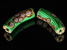Antique Venetian Large Elbow Millefiori African Trade Beads (C2V_0966_3) picture