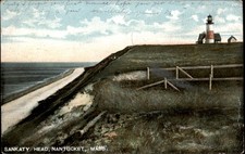 Sankaty Head Massachusetts MA Lighthouse c1900s-10s Vintage Postcard picture