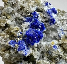 60 Gm Beautiful Natural Rare Fluorescent Lazurite With Pyrite  Specimen~Afg picture