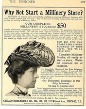 Vintage Ad Print Chicago Mercantile Co. Hat Maker, 1903  6.25 x 5 picture