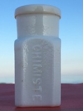 Pre-1900s Antique Old Jar «CHIMISTE WLADIO» Milk glass picture