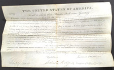 James Monroe Autographed January 7th  1822 Land Patent Document - 100% original picture
