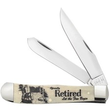 CASE XX KNIVES OFFICIALLY RETIRED NATURAL SMOOTH BONE TRAPPER 6254 SS (1067683) picture