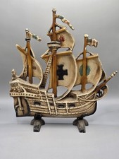 Vintage Hubley Cast Iron Spanish Galleon Ship Doorstop Antique Nautical... picture