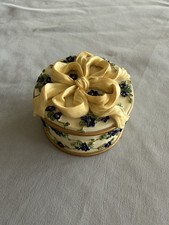 Vintage Dezine Style Hand Painted Floral Trinket Box picture