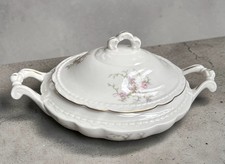 Arcadian Porcelain Fine China Old Rose Covered Vegetable Bowl Mint picture