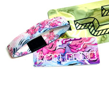 ZOX *RUN FREED* Silver Single Med Mys Wristband w/Card PINK HORSES picture