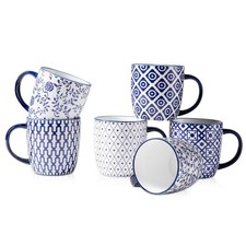 Ceramic Coffee Mugs Set - 10 OZ Large Porcelain Tea Cups with Handle for Capp... picture