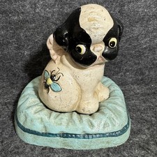 Atq Hubley Puppo Cast Iron Dog Bee On Pillow Coin Bank/Doorstop Grace Drayton picture