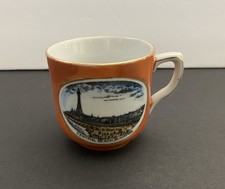 VTG Blackpool Central Beach Porcelain Souvenir Cup, Orange Lusterware, Bavaria picture