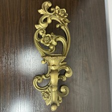 Vtg 1971 Gold Homco Candle Holder Sconce Ornate 4118 Hollywood Regency Wall Deco picture