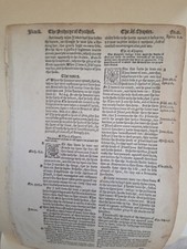 1549 Matthew Tyndale Bible Leaf Ezekiel Inc Chptrs ii  Folio W/ COA Bible Museum picture