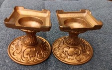 Vtg Pair 2 Brass Candle Holders 2.5