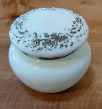 Antique EAPG Milk Glass Covered Powder Dresser Box Dithridge 3x4