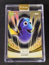 2025 Topps Pixar Gold Golden Icons Encased Black #GI-26 Dory #06/10 🔥  picture