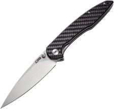 CJRB Centros Linerlock Carbon Fiber Folding D2 Steel Pocket Knife 1905CF picture