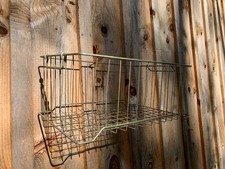 Antique / Vintage Metal Shopping Basket Cart Country Farm Wire Handles 18x11x8 picture