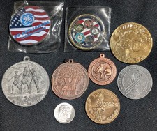Vintage Lot Of 8 Medals Military Highschool More picture