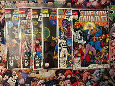 Solid NM+ run of The Infinity Gauntlet nos. 1-6.  Bagged in Mylar with Mylar bb. picture