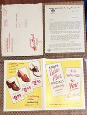 1951 KNAPP SHOES Aerotreds FACTORY DIRECT FOLD OUT BROCHURE With Letter & Env picture