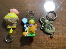 Vintage Keychain Lot – Disney Aladdin, 1990 Jack Wohl Mr. Peanut, 1989 Moonies picture