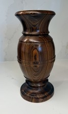 VTG MCM Hand Turned Exotic Hardwood Vase MCM Rosewood Cocobolo Artisan Mint picture