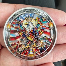 250th Anniversary of the United States 3D Challenge Coin ~ 1776-2026 ~ Colorful picture