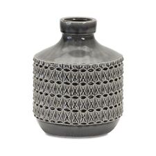 Melrose Goemetric Terra Cotta Vase with Black Finish 9