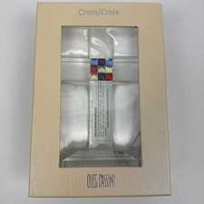 Vintage Oleg Cassini Crystal Cross Colored Jewels Bless This Home Base Etch 8 In picture