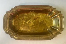 Vintage Solid Brass Tray Plate Dish 12x7 SALE picture