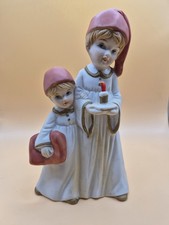 Vtg UCGC Christmas Porcelain Bisque Figurine Children Nightgowns Nightcaps picture