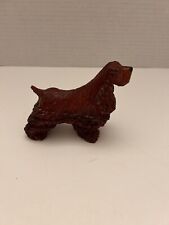 Vintage Mid Century Folk Art Carved Cocker Spaniel Wood Dog picture