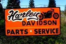 Harley Davidson Motorcycle Sign Hand Painted Art For Shop Dealership Garage picture