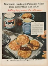 1954 Spry Vegetable Shortening Vintage Retro Print Ad Pancakes Recipes Kitchen picture