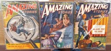 Amazing Stories 3 issues 1950s vintage pulp science fiction scifi picture