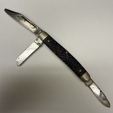 Vintage KUTMASTER 3 Blades Stockman Pocket Knife Utica NY USA - Broken Tip picture