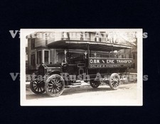 Rare Antique RPPC 1910's Hancock NY O & W Railway and Erie Railroad Transfer Bus picture