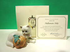 LENOX HALLOWEEN KITTY Cat sculpture October Pumpkin Kitten - NEW in BOX with COA picture