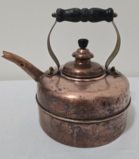 VTG 1930s Simplex Patent Whistling Solid Copper Tea Kettle, England Reg# 786743  picture
