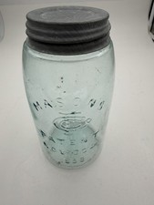 Antique Masons Jar Patent Nov 30th 1858 Hero Cross Aqua D 204 Base Ground Lip picture