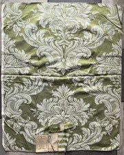 Olive Green Mid-Century Silk Rayon Damask Scalamandre Silks Sample Vintage Art picture