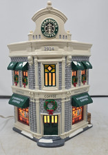 Vintage Dept 56 Original Snow Village Starbucks Coffee Lighted Ceramic House picture